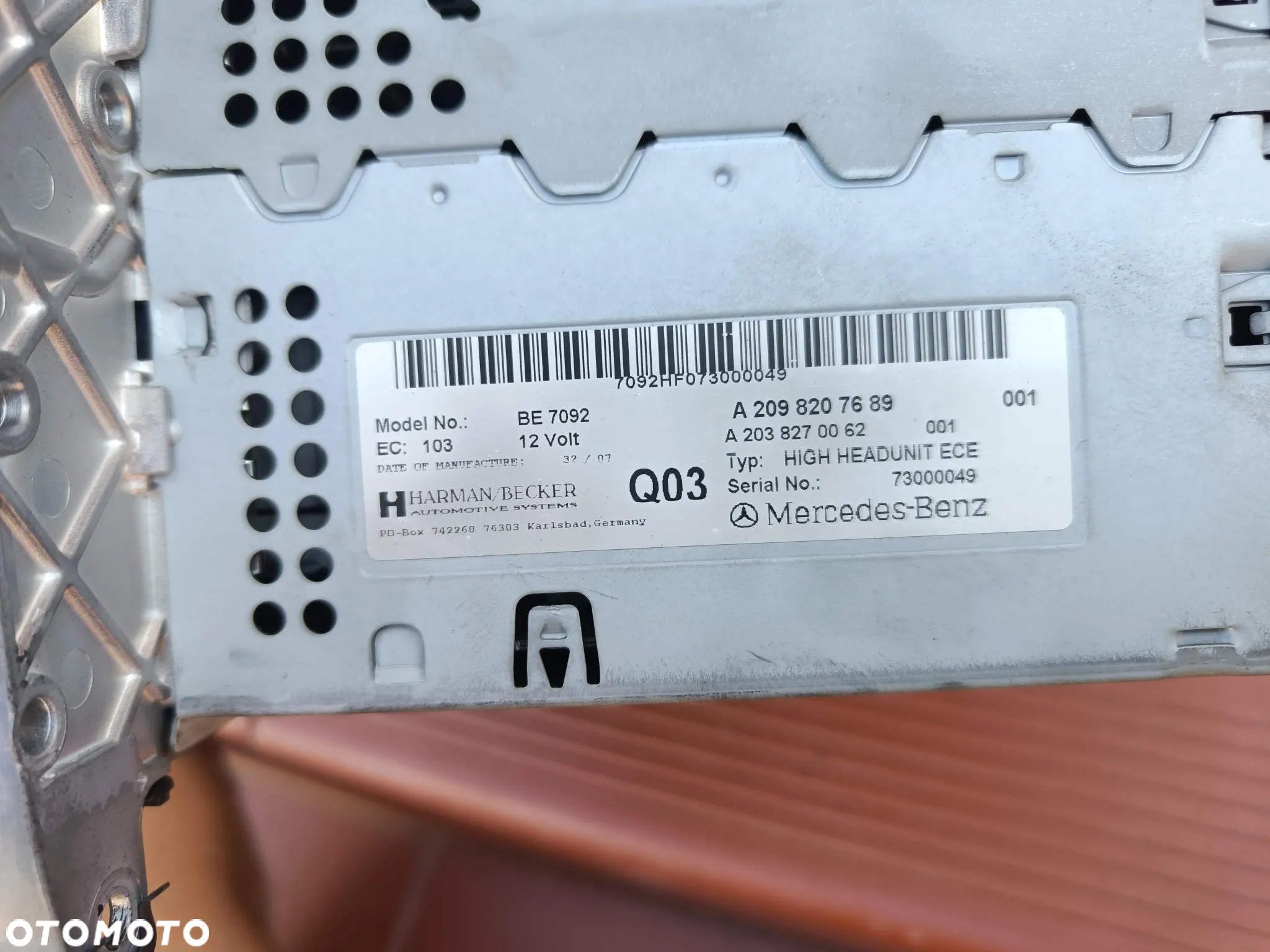 MERCEDES W209 CLK LIFT RADIO COMAND NAVI NAWIGACJA NTG1 A2098207689 - 2
