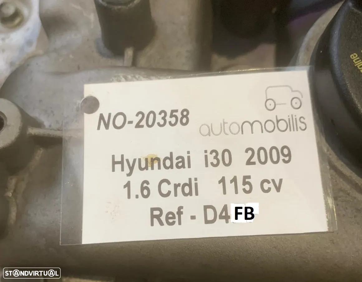 Motor KIA CEE'D SW 1.6 CRDi 115cv de 2009 Ref - D4FB  NO-20358 - 6