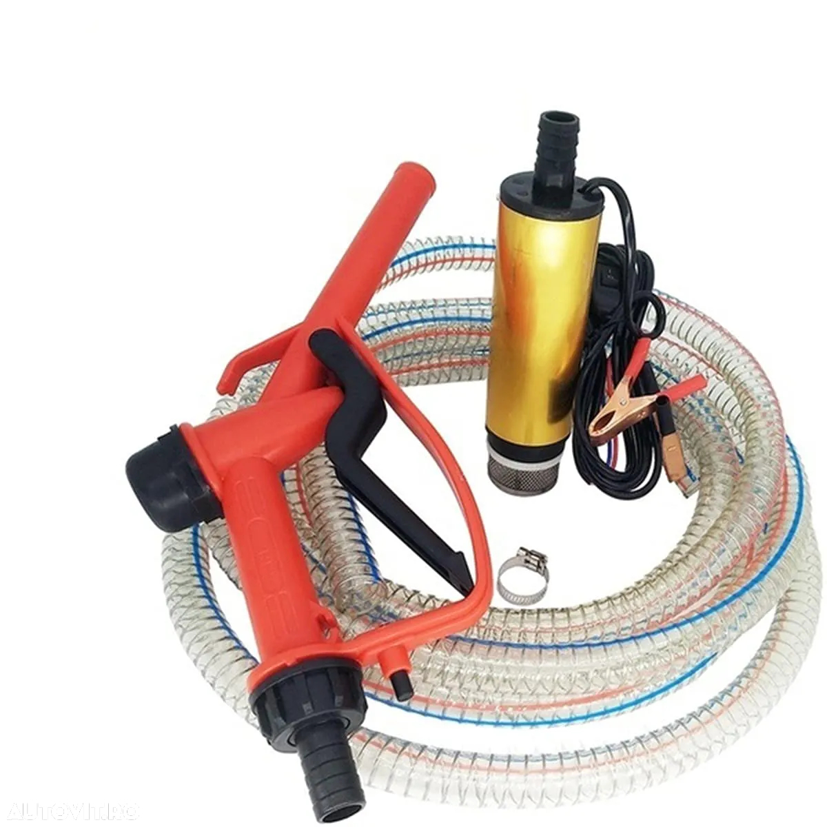 Pompa transfer lichide cu furtun si pistol la 12v - 4