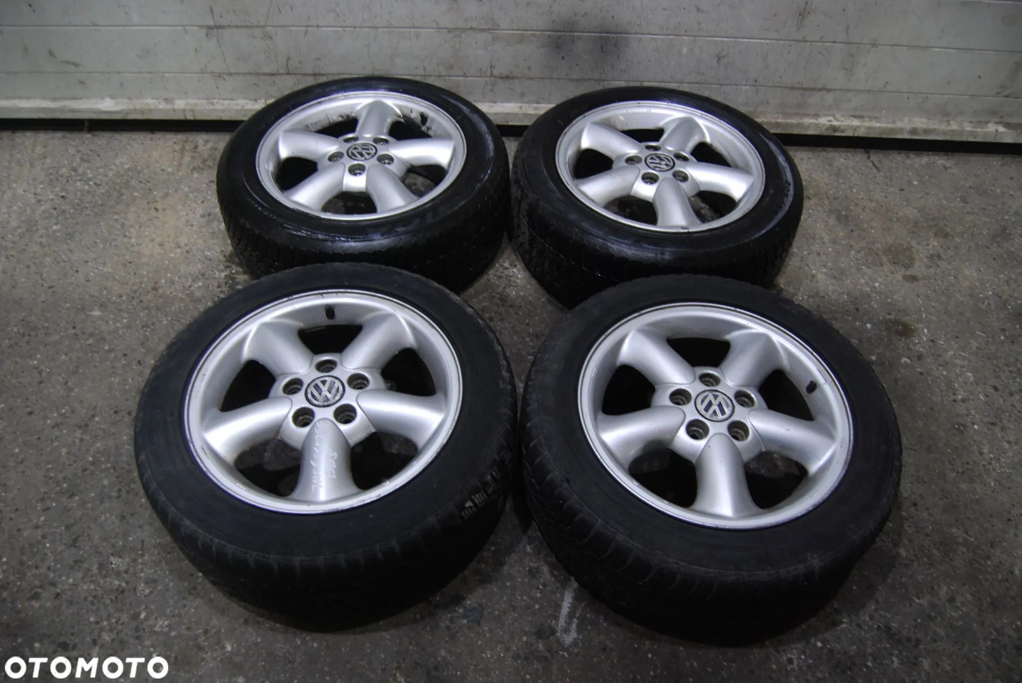 KOŁA FELGI ALUMINIOWE BBS 7M0601025G 5X112 7J ET59 205/55R16 OPONY ZIMOWE VW SHARAN MK I LIFT SEAT SKODA AUDI - 1