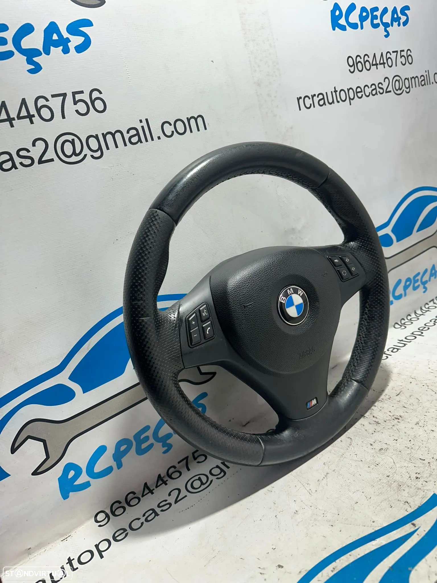 .Volante Multifunções Comandos Original BMW Pack M Serie 1 3 Pele Perfurada 7839075 - 4