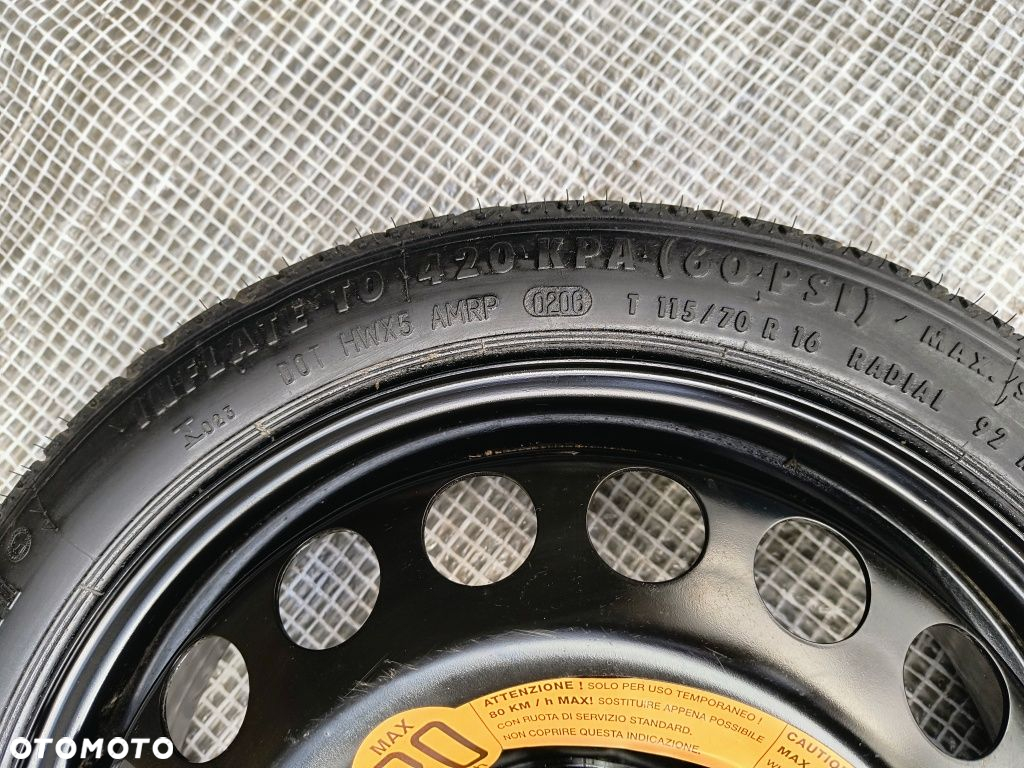 Koło dojazdowe dojazdówka zapas Opel 115/70R16 16 cali 5x100 Astra H - 3