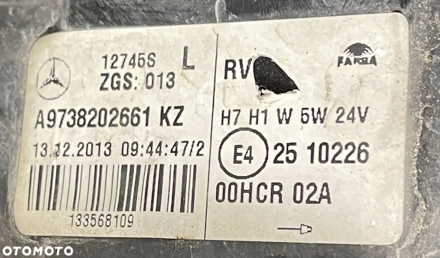 LAMPA PRAWA PRZÓD MERCEDES ATEGO 04- A9738202661 13.12.2013 - 6
