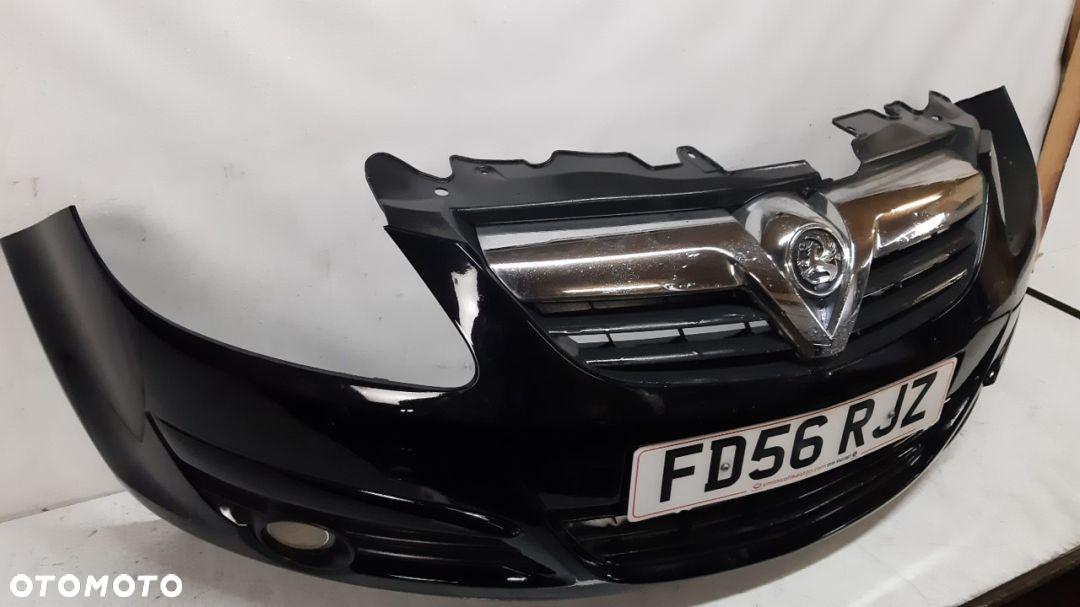 } ZDERZAK PRZÓD PRZEDNI OPEL CORSA D Z20R CZARNY HALOGENY - 2