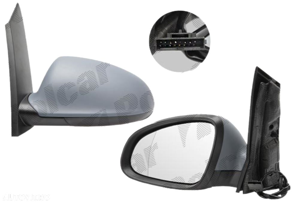 Oglinda exterioara Opel Astra J 09.2009- cu 5 pini, pt 5 usi, stanga/dreapta View Max crom asferica carcasa prevopsita grunduita reglare electrica cu incalzire - 1