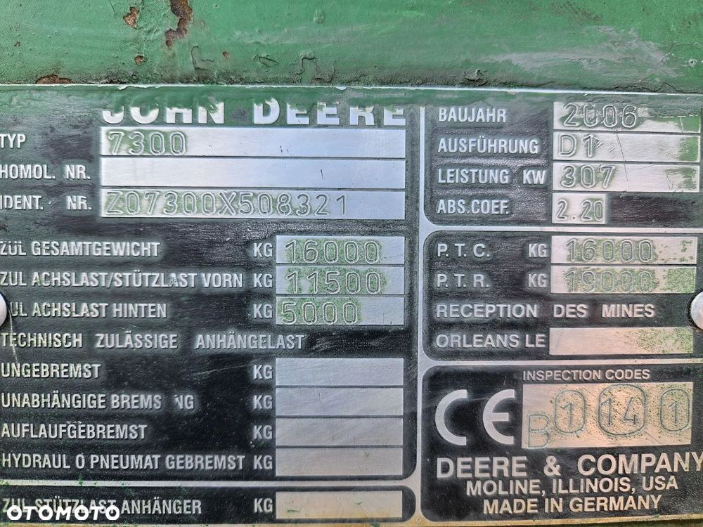 Silnik 6125 JOHN DEERE 7300 - 11
