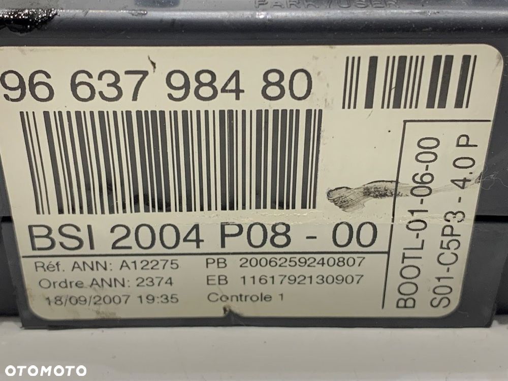 MODUŁ BSI  PEUGEOT 207 (WA_, WC_) 2006 - 2015 1.6 HDi 80 kW [109 KM] olej napędowy 2006 - 2013 - 5