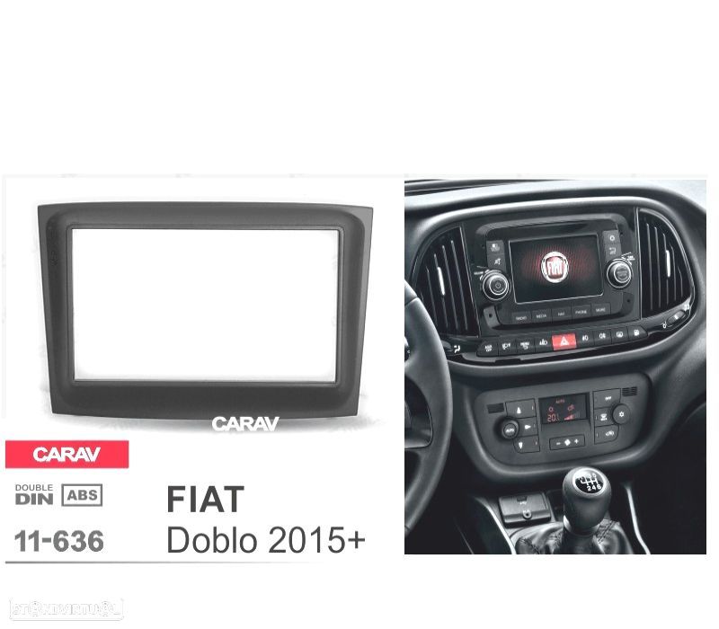 MOLDURA ADAPTADOR PRETO PARA RADIO 2-DIN PARA FIAT DOBLO 2015+ - 2