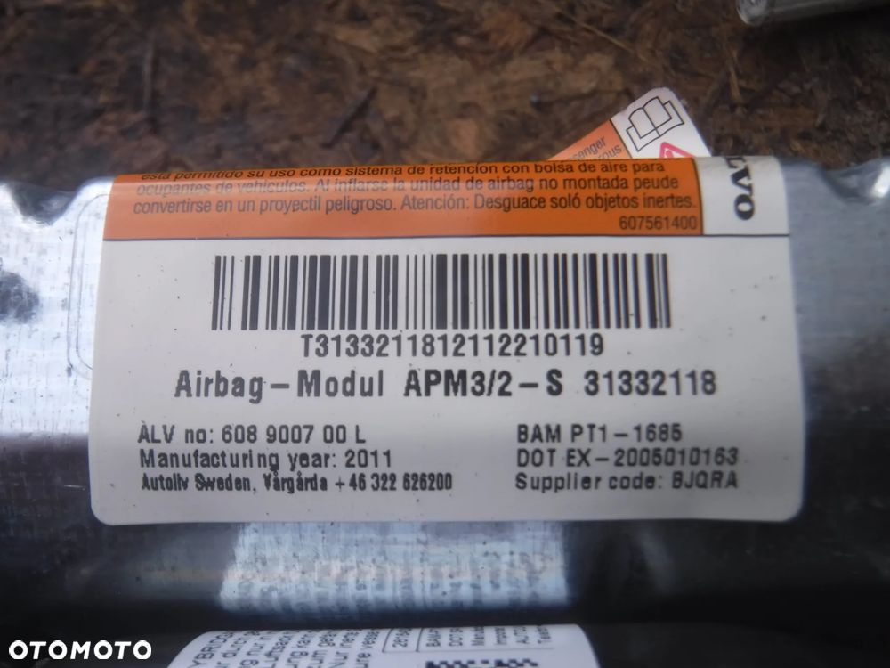 Volvo XC60 I poduszka pasazera air bag 31271878 31271513 31332118 - 9