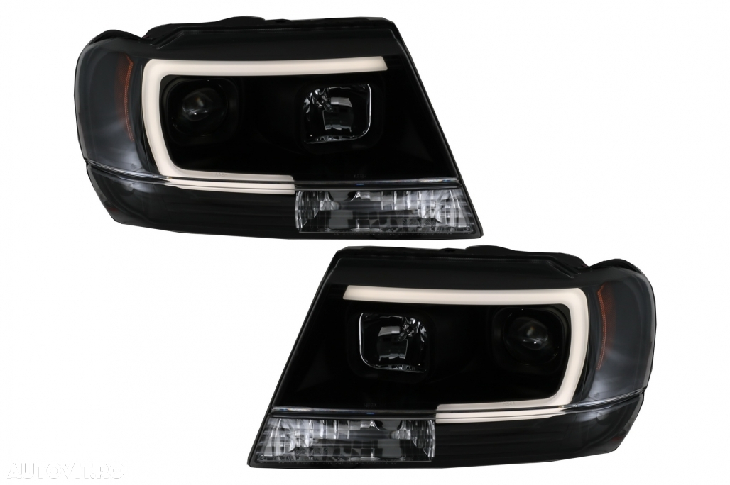 Faruri LED compatibil cu Jeep Grand Cherokee (1999-2004) Tube Light Negru - 3