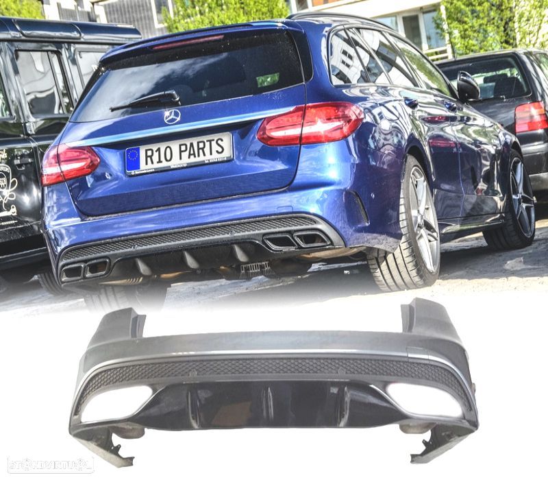 PARA-CHOQUE TRASEIRO MERCEDES CLASSE C W205 15-18 LOOK AMG PDC - 1