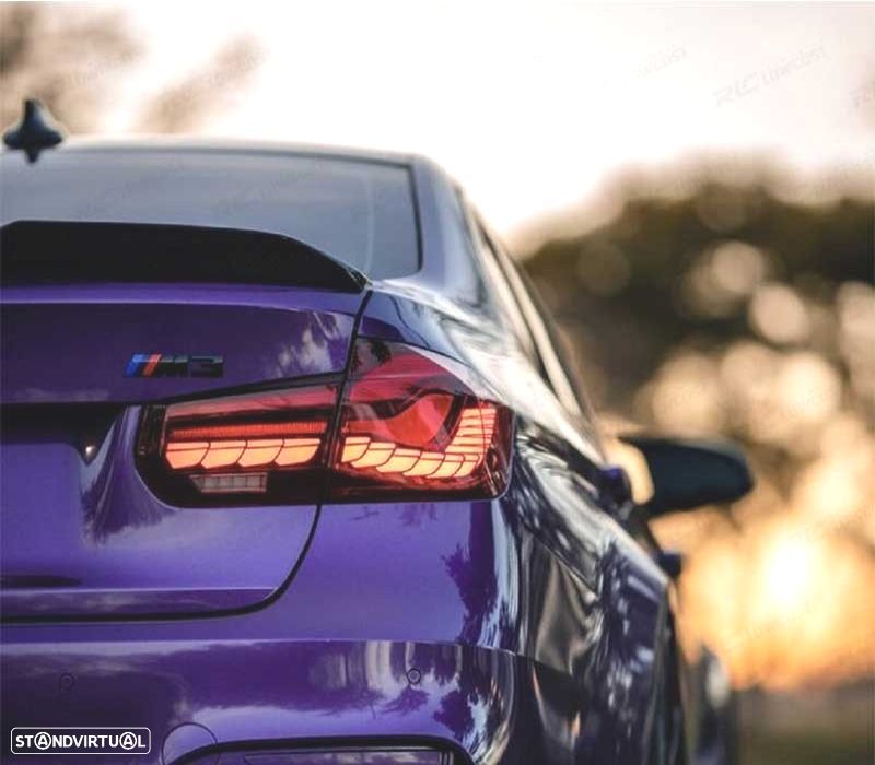 FAROLINS BMW F30 FULL LED LIGHT BAR OLED VERMELHO - 3