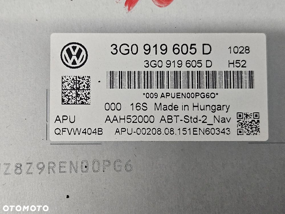 VW Passat B8 radio nawigacja 3G0919605D - 3