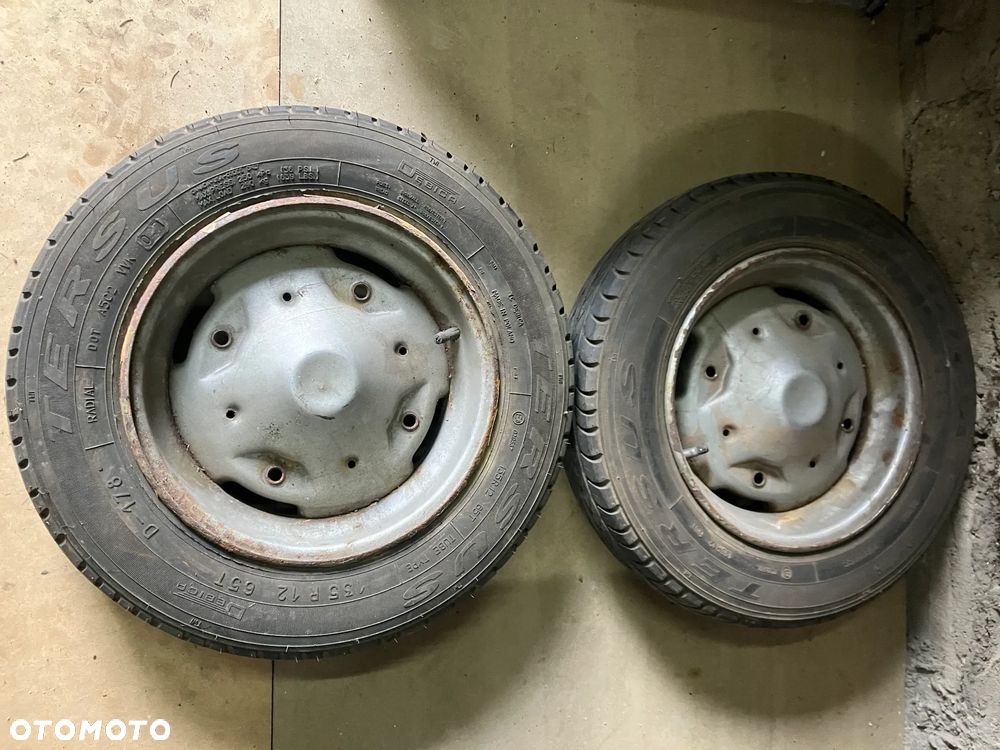 KOŁA FELGI CYTRYNKI FIAT 126P MALUCH DWIE SZTUKI Z OPONAMI DĘBICA D178 - 1