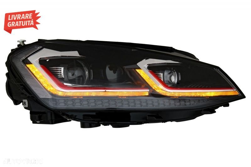 Faruri LED Bi-xenon Look VW Golf 7 VII (2012-2017) Facelift G7.5 GTI Design cu Sem- livrare gratuita - 8