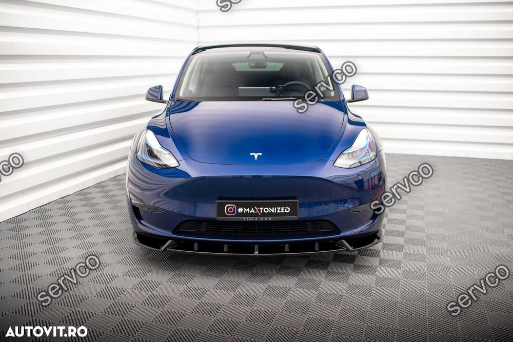 Prelungire splitter bara fata Tesla Model Y 2020- v1 - Maxton Design - 3