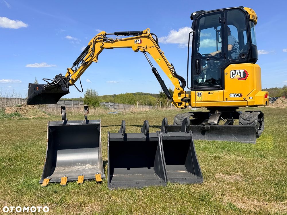 Caterpillar Minikoparka Cat 302.7 3xłyżki Skarpowa hydrL\P dodatkowe linie hydrauliczne szybkozłącze Gąsienice jak Nowe WIDŁY WIERTNICA za dopłatą - 7