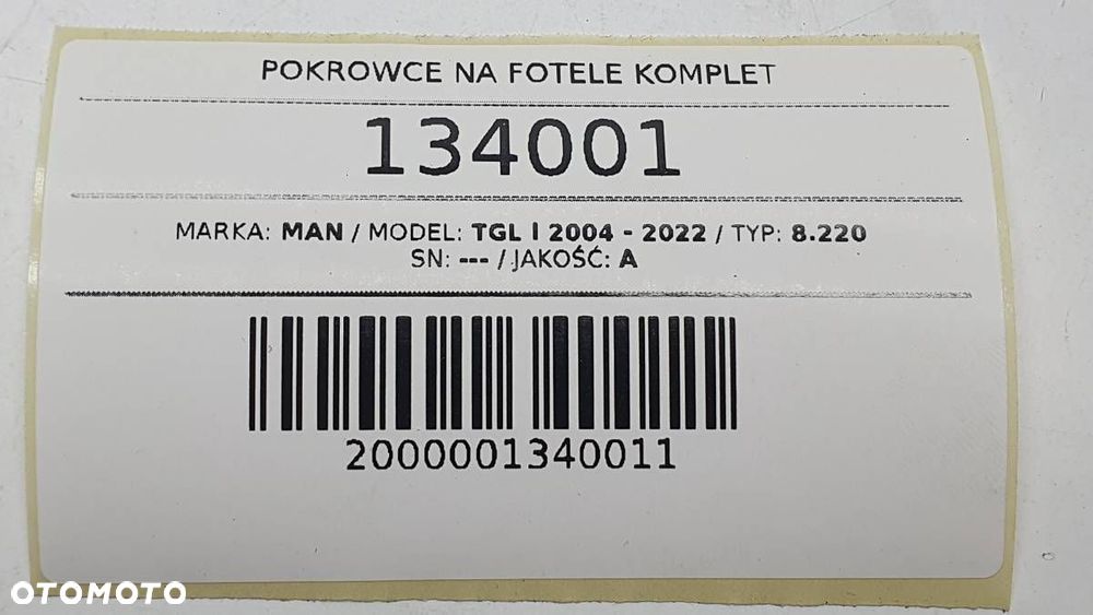 POKROWCE NA FOTELE KOMPLET MAN TGL I - 6