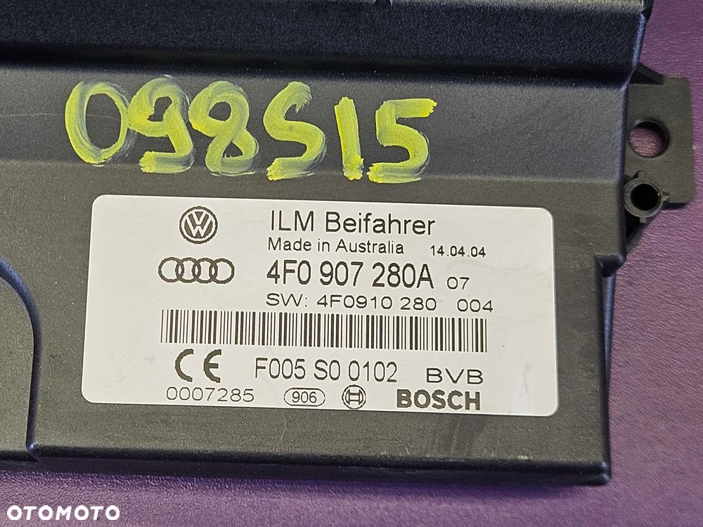 Moduł 4F0907280A 4F0910280 Sterownik Komputer ILM Zasilania Pradu Sieci Mocy Audi A6 C6 - 2