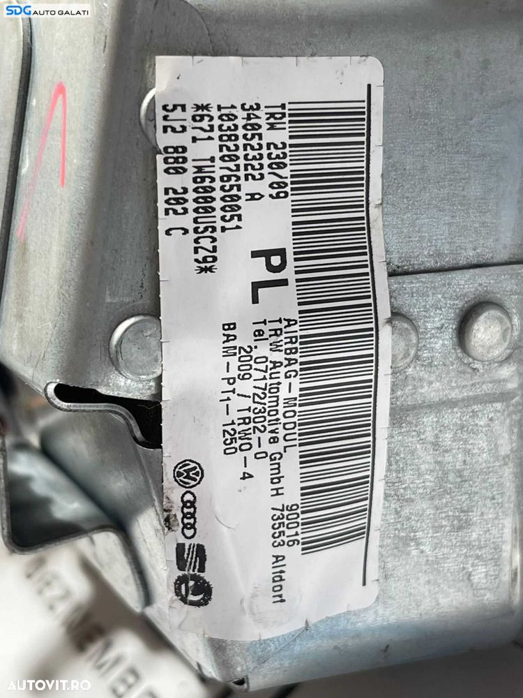 Airbag Pasager Skoda Roomster 2006 - 2015 Cod 5J2880202C - 6