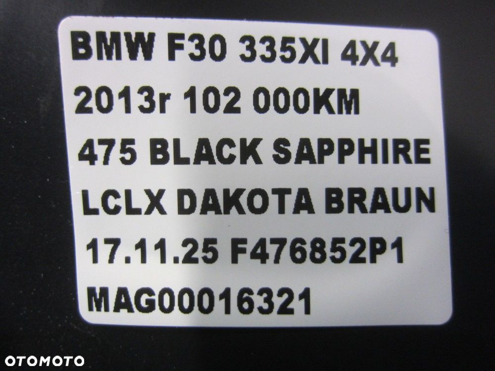 BMW 3 F30 KANAŁ WLOT KIEROWNICA POWIETRZA PRAWY TUNEL 51747255418 7255418 - 9