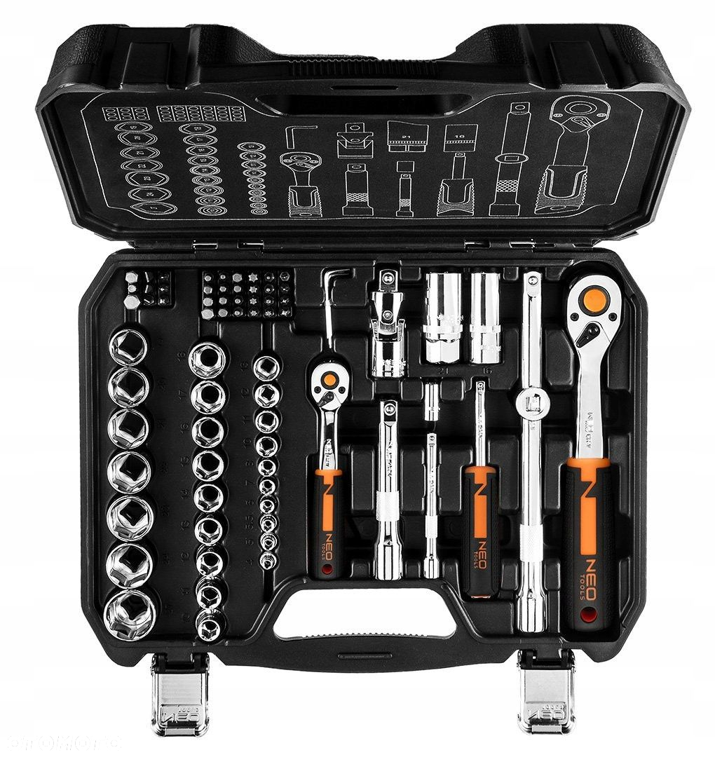 NEO ZESTAW KLUCZY NASADOWYCH 73E 1/2" 1/4" NASADKI BITY SATYNA  TORX 40SZT - 4