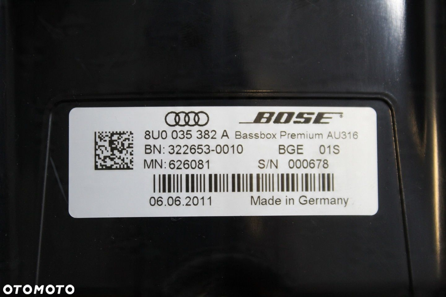 AUDI Q3 8U WZMACNIACZ GŁOŚNIK BOSE 8X0035223C - 5