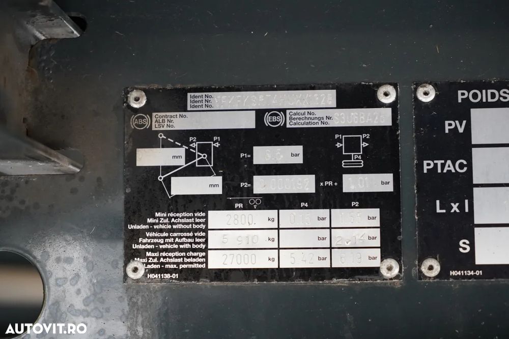 Fruehauf CORTINĂ / STANDARD / LIFT / BALCĂ PODEA PUTERNICĂ / AXĂ RIDICATĂ - 30