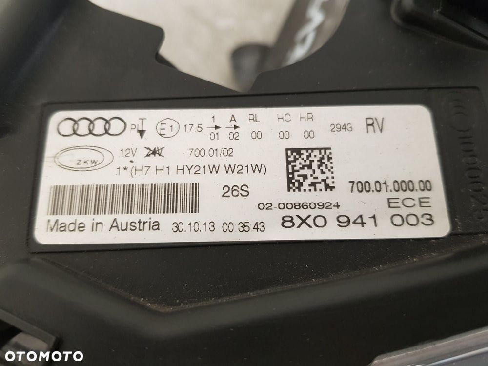 AUDI A1 08-14 8X 8X0 LAMPA LEWA PRZEDNIA ZWYKŁA KOMPLETNA EUROPA IGŁA 8X0941003 - 5
