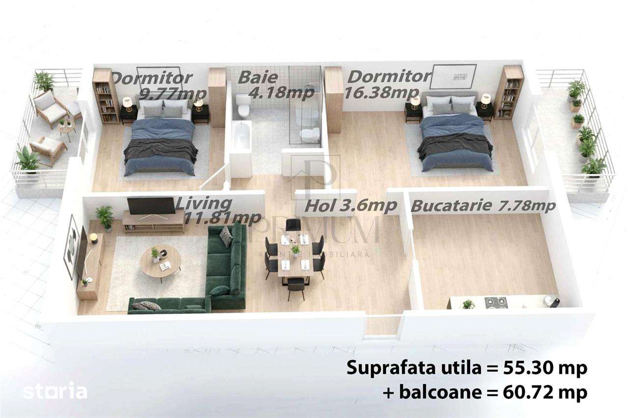 LIPOVEI - ETAJ 2 - DECOMNADAT - 3 CAMERE - 2 BALCOANE - CENTRALA PROPR — fotografia 1