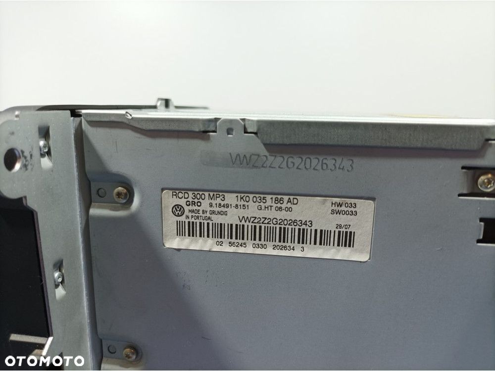 VW PASSAT B6 RADIO RADIOODTWARZACZ CD 1K0035186AD - 8