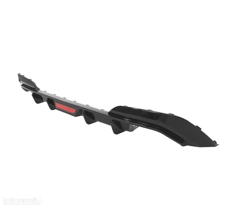 DIFUSOR BMW G20 19-22 ASPECTO M PERFORMANCE PRETO BRILHANTE + LUZ DE TRAVAGEM - 2