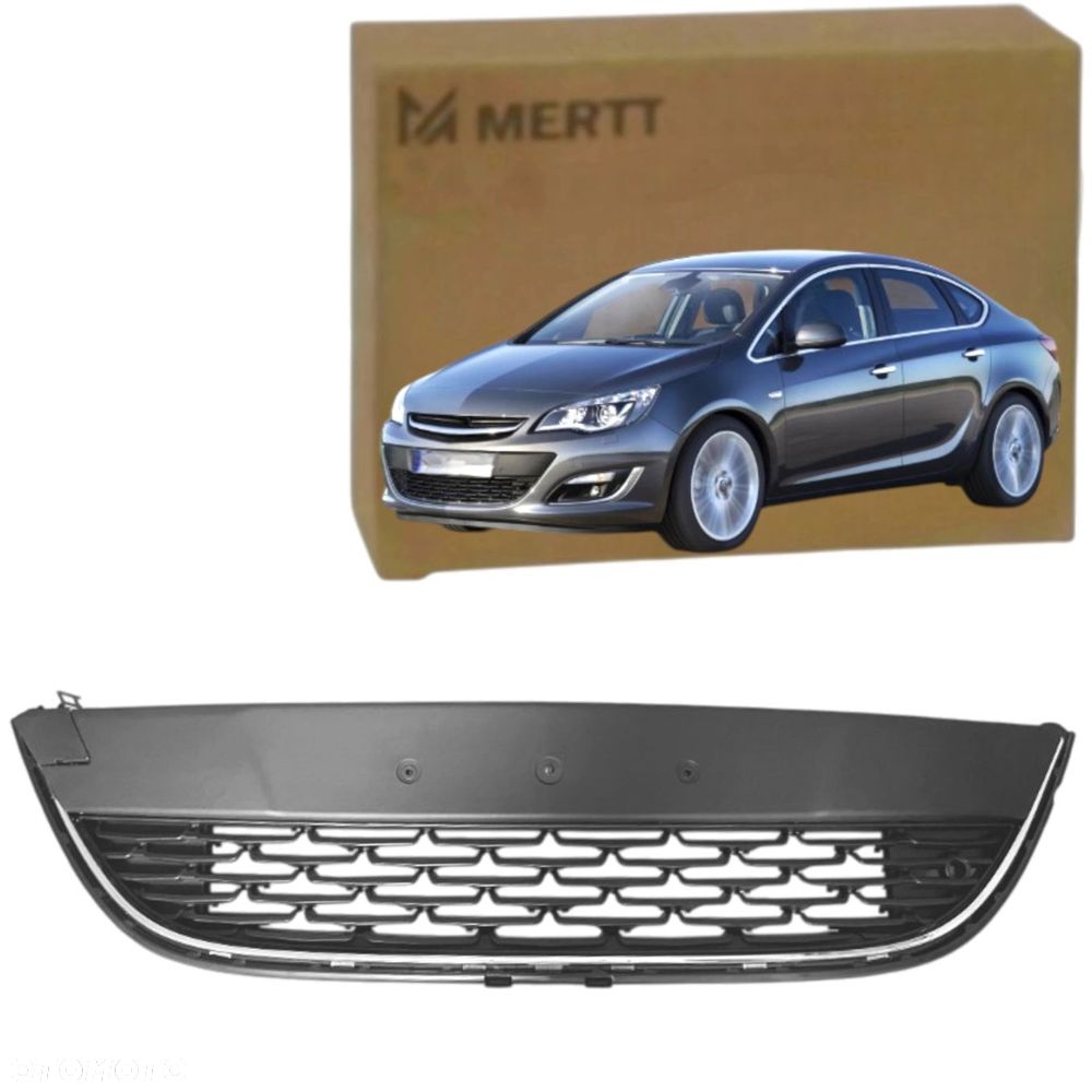 ATRAPA KRATKA ZDERZAKA ŚRODEK LISTWA CHROM 13387326 OPEL ASTRA J 2013-2015 - 1
