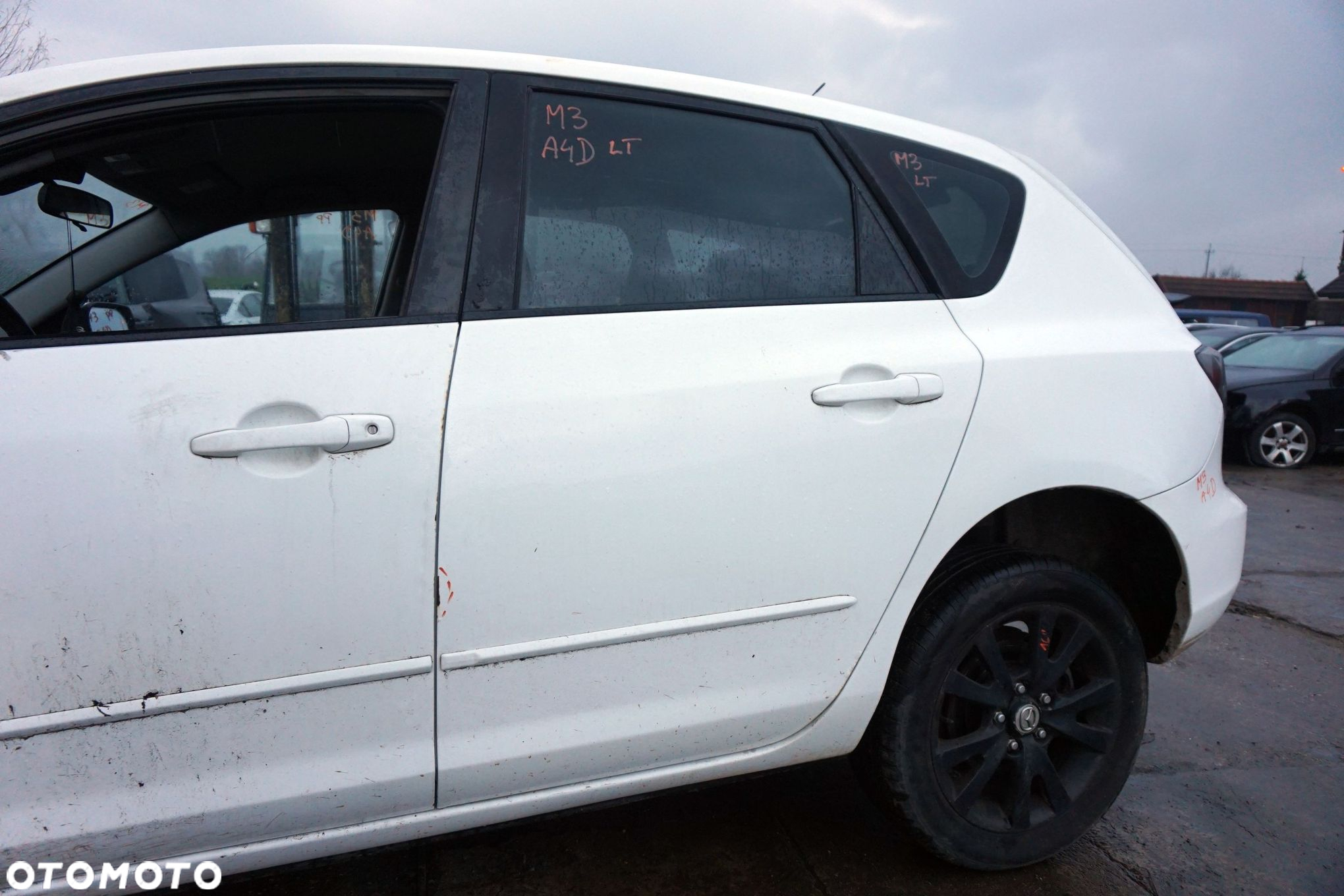 DRZWI TYLNE LEWE 3 I BK LIFT 5D HB A4D  BIAŁY MAZDA 2006-2009 - 2