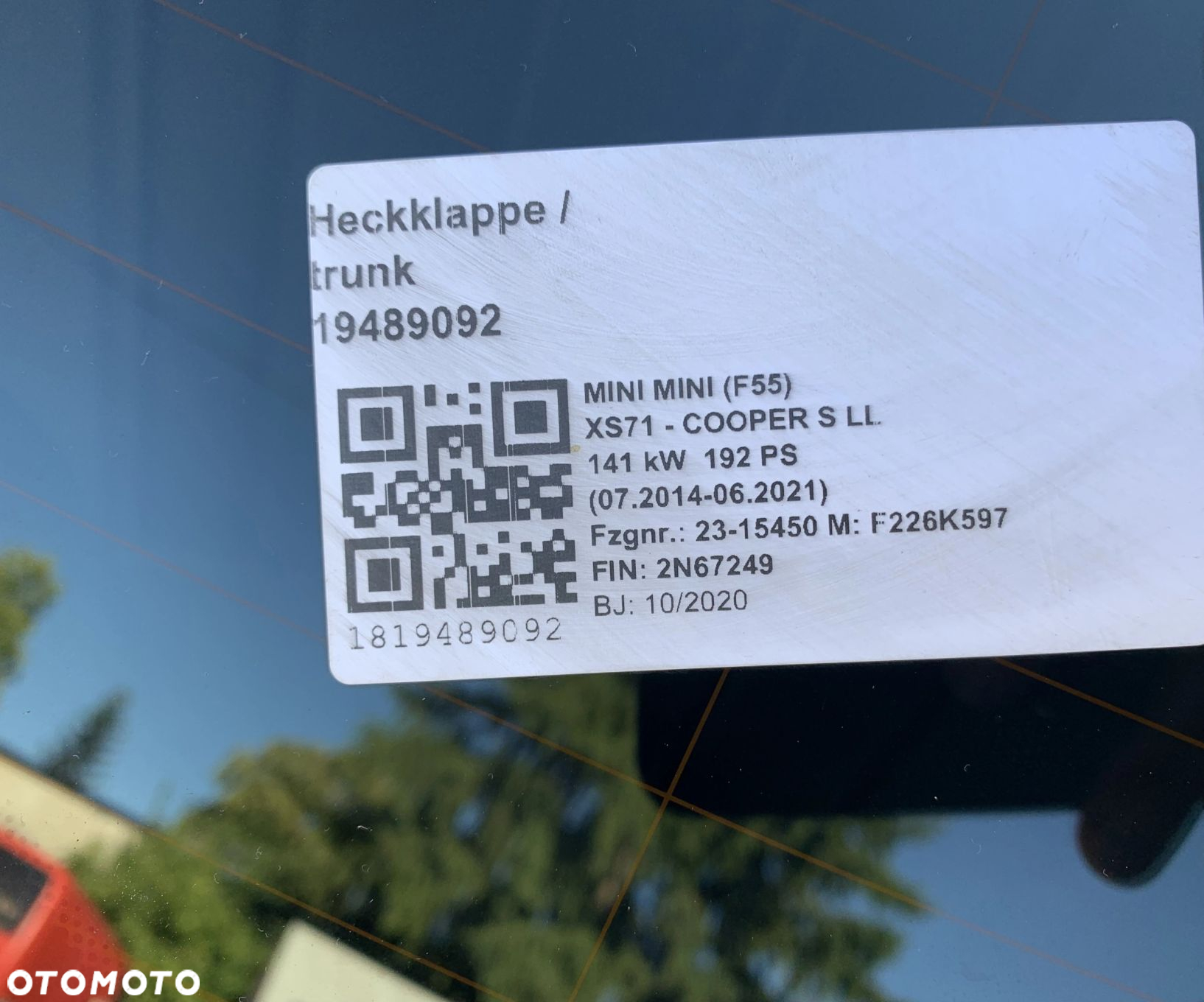 KOMPLETNY TYŁ KLAPA ZDERZAK LAMPY BELKA MINI COOPER S F55 LCI C2M ISLAND - 14