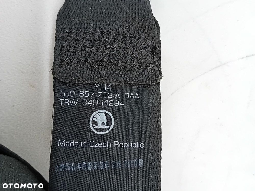 PAS BEZPIECZEŃSTWA PRAWY PRZÓD SKODA FABIA II 5J0857702A 34054294 1.4 TDI - 5