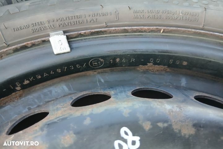 Jante tabla cu anvelope 14 - set 124R-000593 51/2JX14 175/65 R14 124R - 6