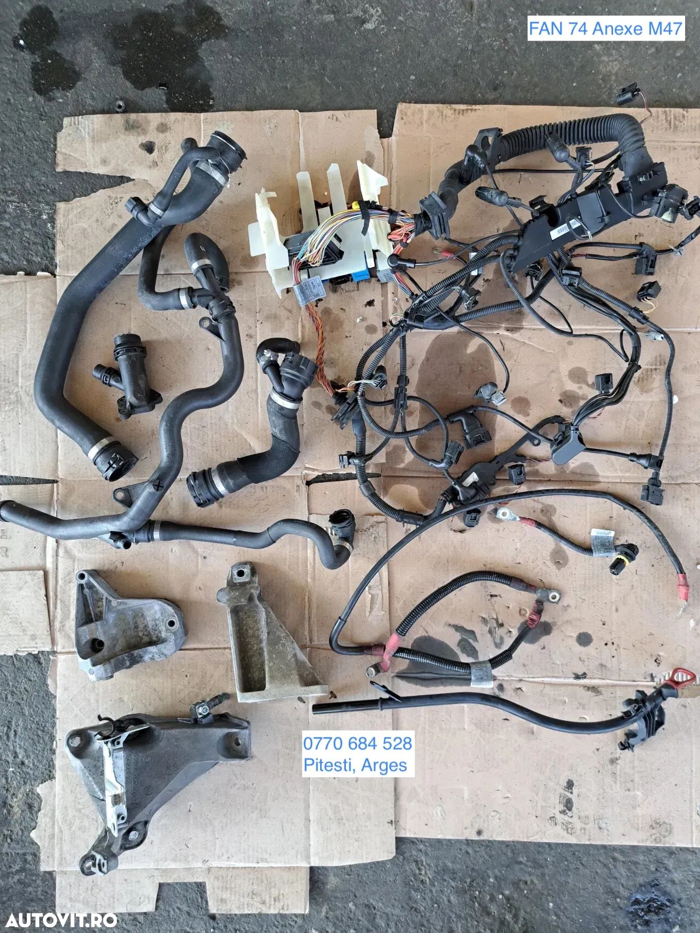 Motor M47 Instalatie electrica motor conducta furtun apa lichid racire cablaj alternator bujii joja ulei suport motor BMW E87 E90 E91 - 1