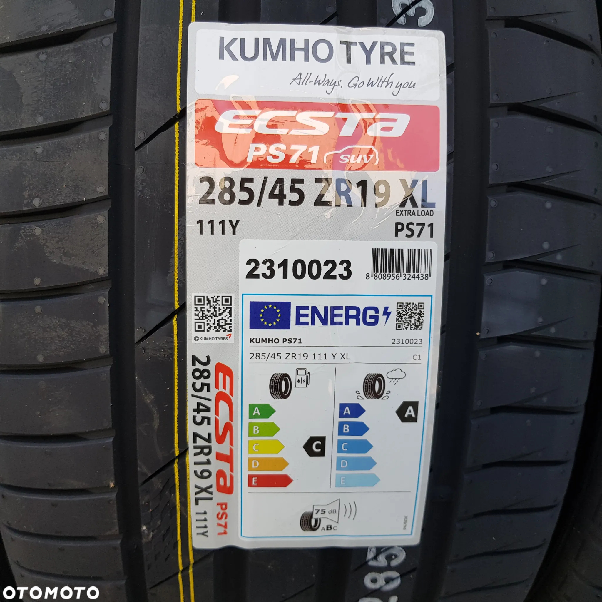 2x 255/50R19 2x285/45R19 Kumho Ecsta PS71 Suv Nowy komplet opon letnich Poznań - 2