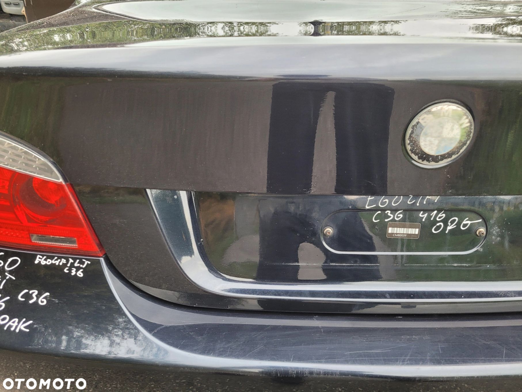 KLAPA TYŁ TYLNA BAGAŻNIKA BMW E60 LIFT 416 CARBONSCHWARZ ORG LAKIER C36 - 6