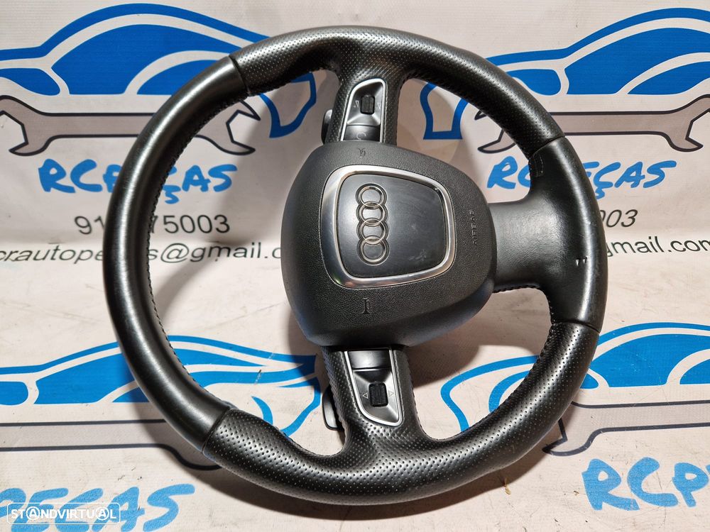 VOLANTE GUIADOR COMPLETO AUDI 8T0419091A 8T0419091 62276000A AUDI A5 8T0 8T3 8TA COUPE CABRIO SLINE S-LINE S LINE PATILHA PATILHAS PELE PERFURADA COMANDOS MULTIFUNÇÕES AIRBAG - 5