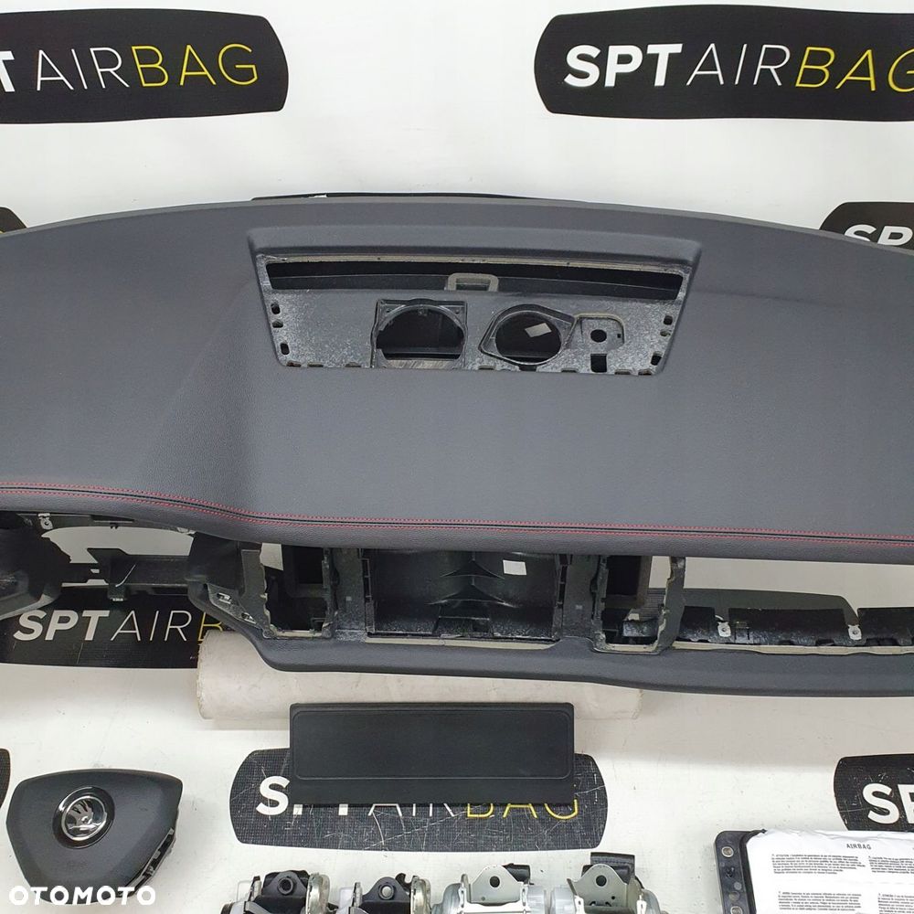 SKODA KODIAQ DESKA ROZDZIELCZA KONSOLA KOKPIT PULPIT PODUSZKI AIRBAG AIR BAG PASY KIT SET - 3