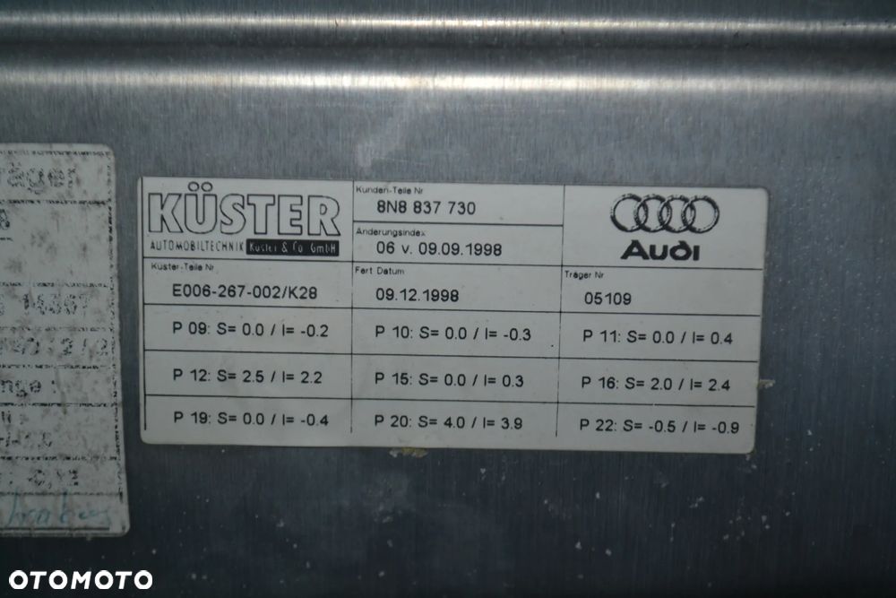 AUDI TT 8N PODNOŚNIK MECHANIZM PODNOSZENIA SZYB PRAWY SZYBA 8N8837730 - 3
