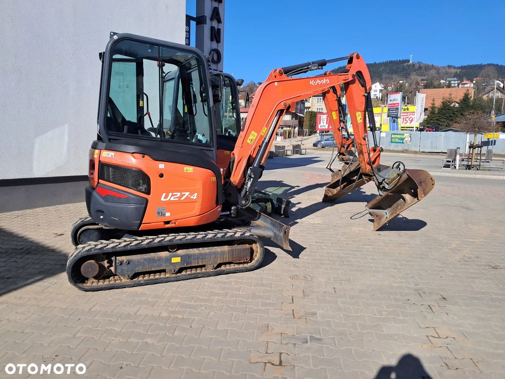 Kubota U27-4 WAGA 2700 kg 2.7t 1300 mth minikoparka * 2022 rok * 2 łyżki * lusterka * pełne oświetlenie jeden właściciel * zero obrys długie ramie szybkozłącze MS03 * hydrauliczna skarpówka * gąsienice 80% bez DPF Red Key * dodatkowe linie hydrauliczne jcb yanmar Cat takeuchi - 5