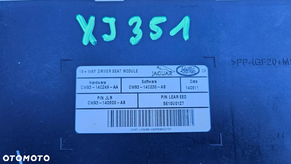 Jaguar XJ 351 2010-2015 Sterownik fotela lewego Moduł fotela przód lewy CW93-14D600-AB CW93-14C249-AA - 5