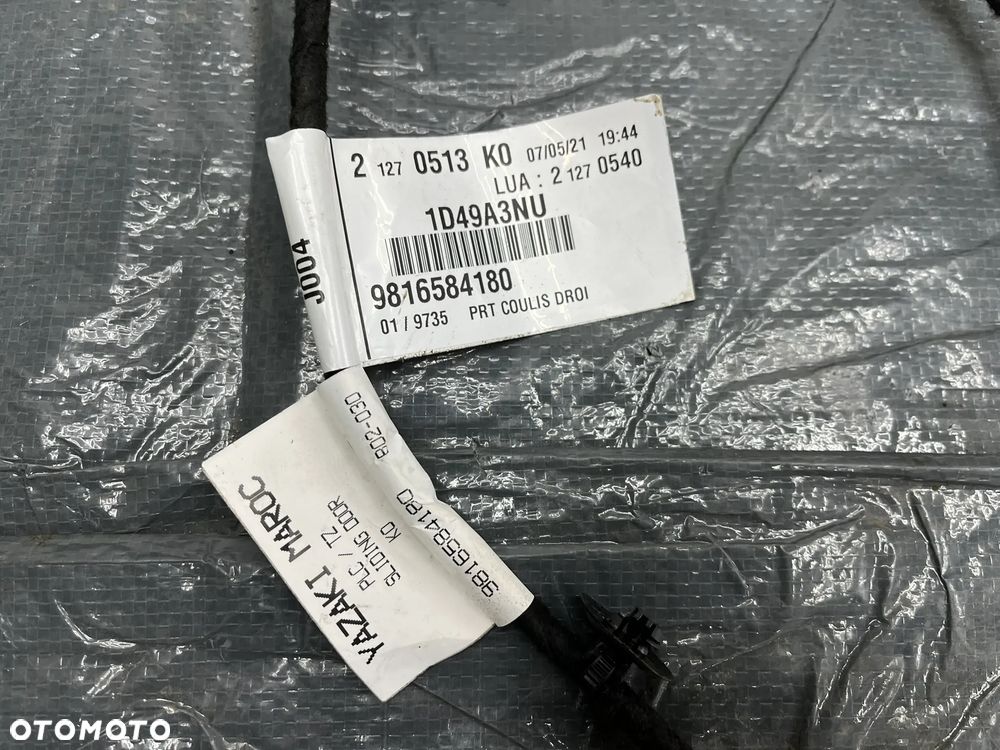 Peugeot Citroen Instalacja wiązka kabli drzwi prawy tył 9816584180 - 5