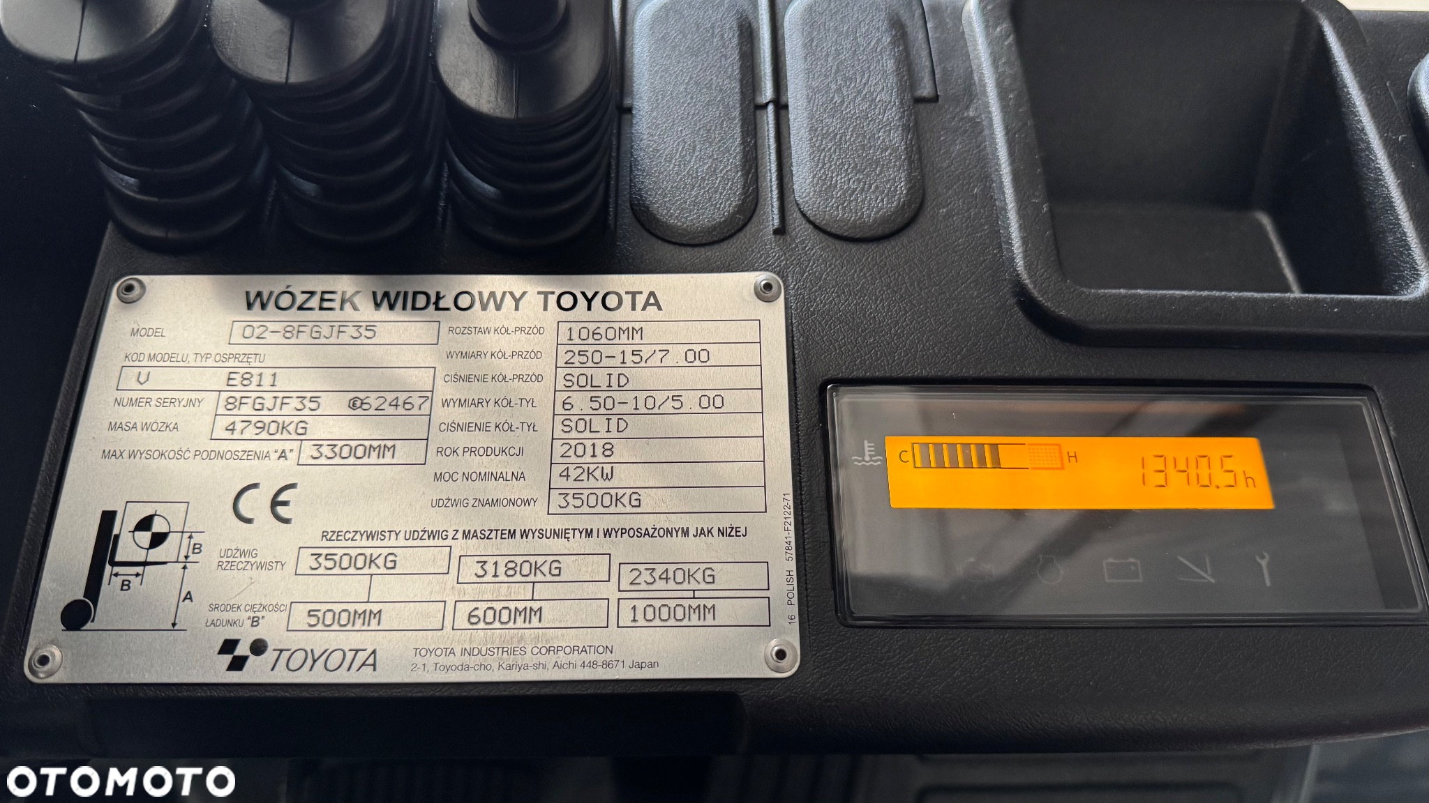 Toyota 8FGJF35 / rok 2018 / krajowy / jeździ i pracuje jak nowy / pełna dokumentacja UDT / stan nie odbiega od nowego / - 8