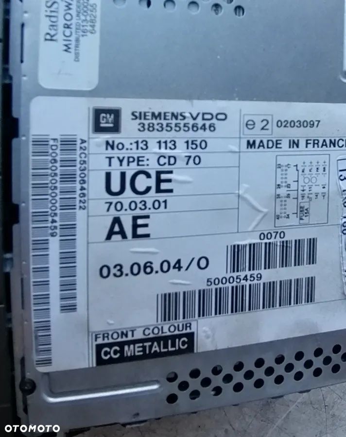 OPEL VECTRA C 05r RADIO CD 383555646 - 3