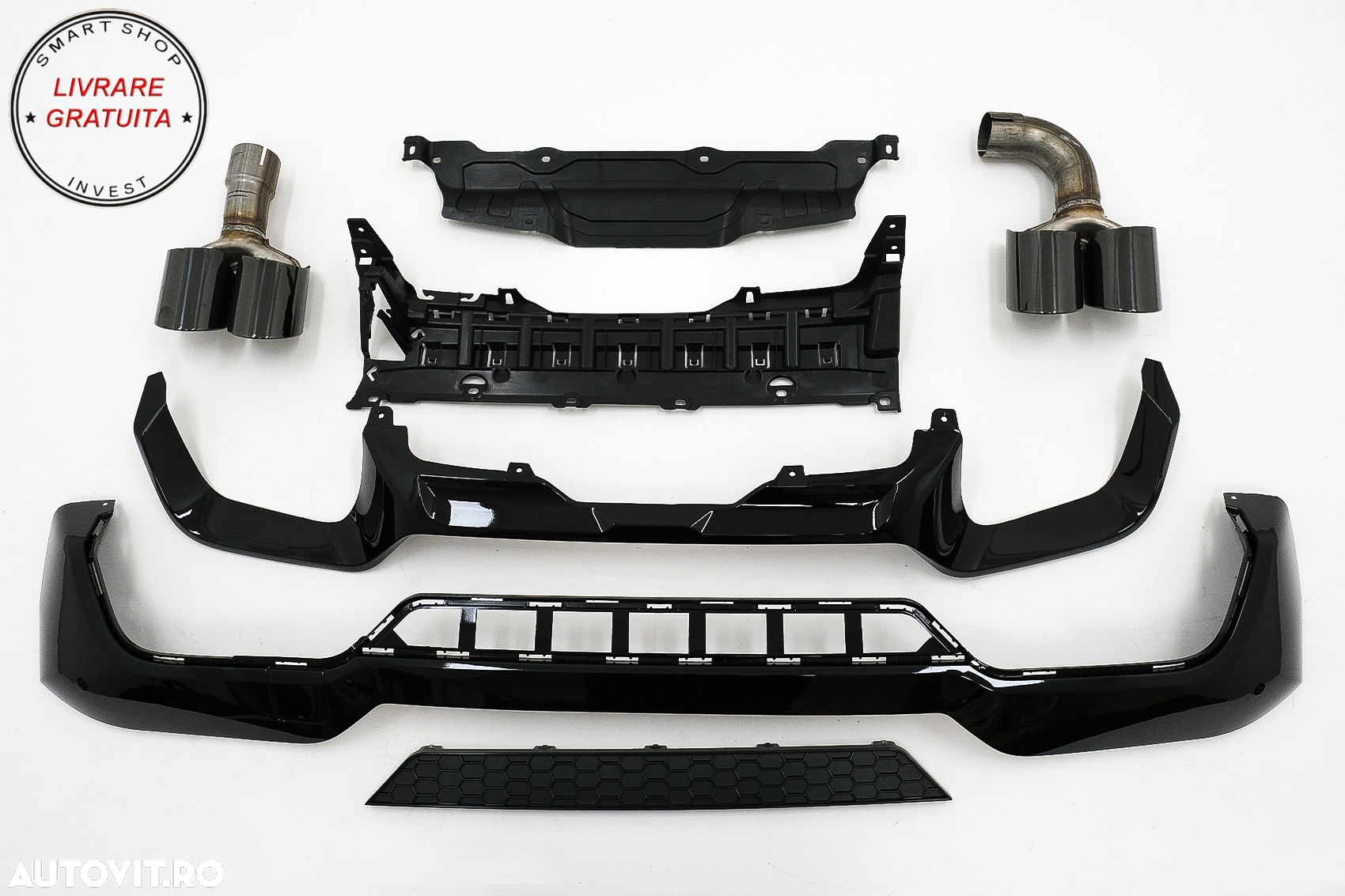 Difuzor Bara Spate Evacuare Dubla cu Ornamente evacuare BMW X3 G01 LCI M-Sport (20- livrare gratuita - 12