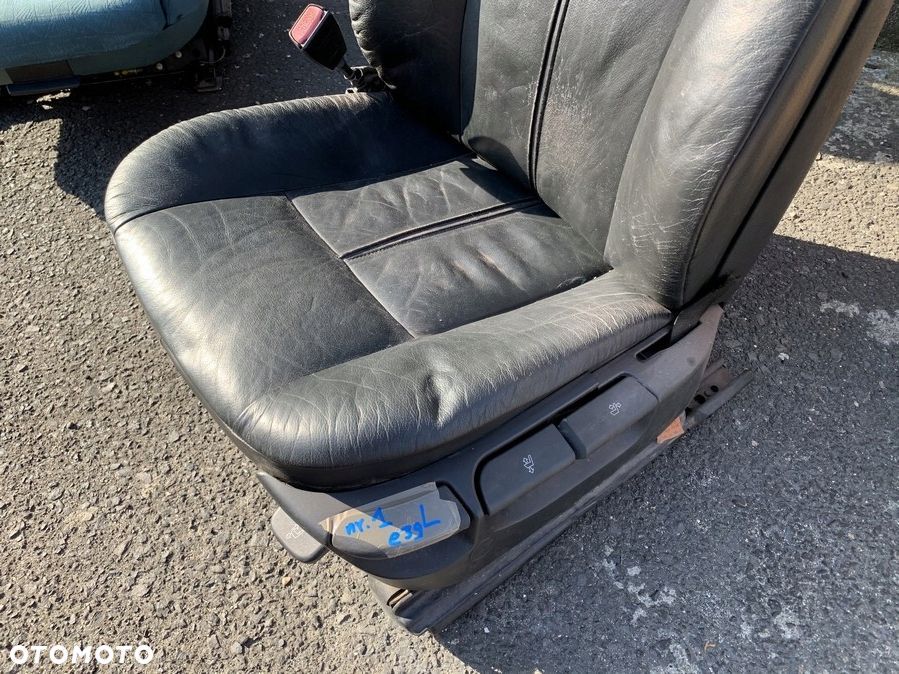 FOTEL PRZEDNI LEWY CZARNY SKÓRZANY BMW E39 - 2